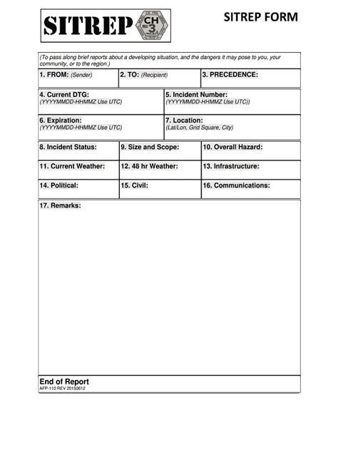 army sitrep template pdf